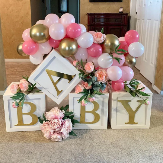 Boxes Block Letters Baby Shower DIY Glam Baby Shower Block Letters Featuring Totally Dazzled