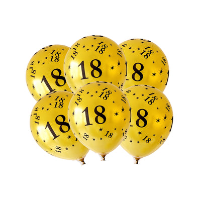 10pcs Gold and Black Birthday Party Latex Balloons