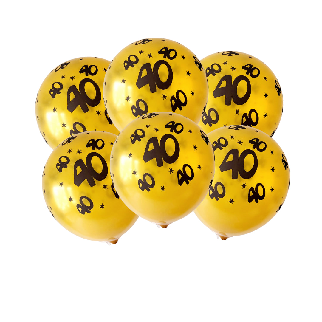 10pcs Gold and Black Birthday Party Latex Balloons