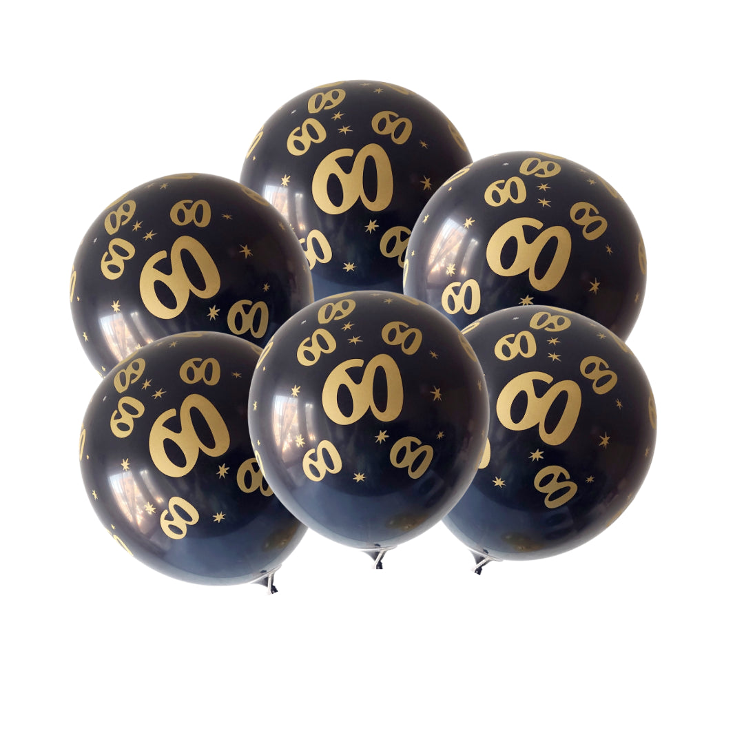 10pcs Gold and Black Birthday Party Latex Balloons