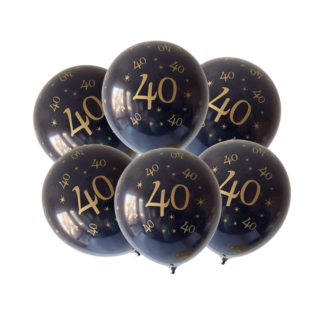 10pcs Gold and Black Birthday Party Latex Balloons