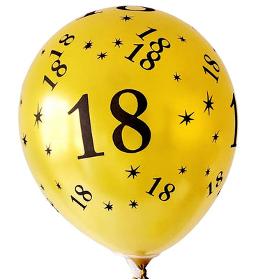 10pcs Gold and Black Birthday Party Latex Balloons