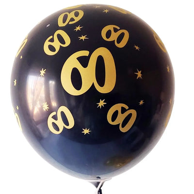 10pcs Gold and Black Birthday Party Latex Balloons