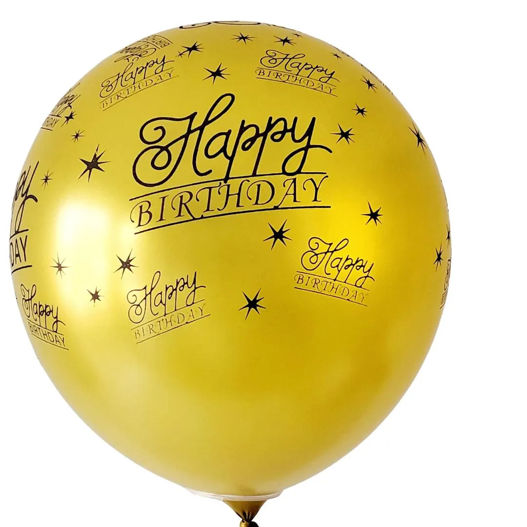 10pcs Gold and Black Birthday Party Latex Balloons