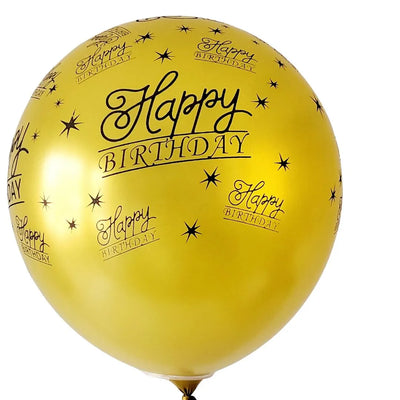 10pcs Gold and Black Birthday Party Latex Balloons