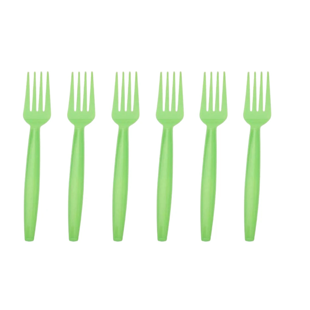 10pcs Green Spoons, Knives, Forks - Partyshakes Forks Tableware