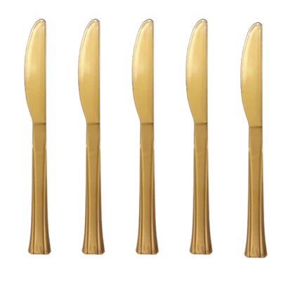 10pcs Premium Gold Spoons, Knives, Forks - Partyshakes Knives Tableware