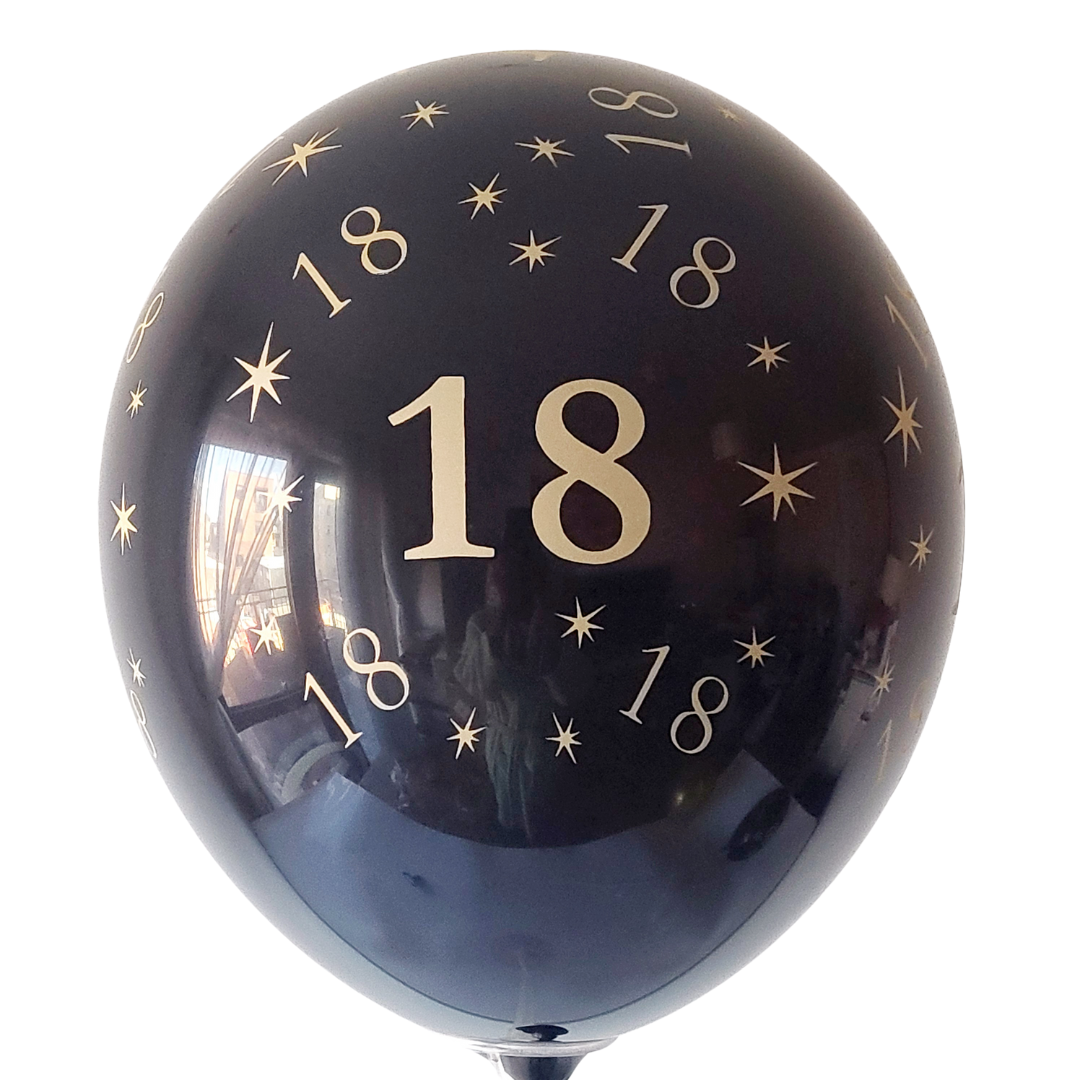 10pcs Gold and Black Birthday Party Latex Balloons