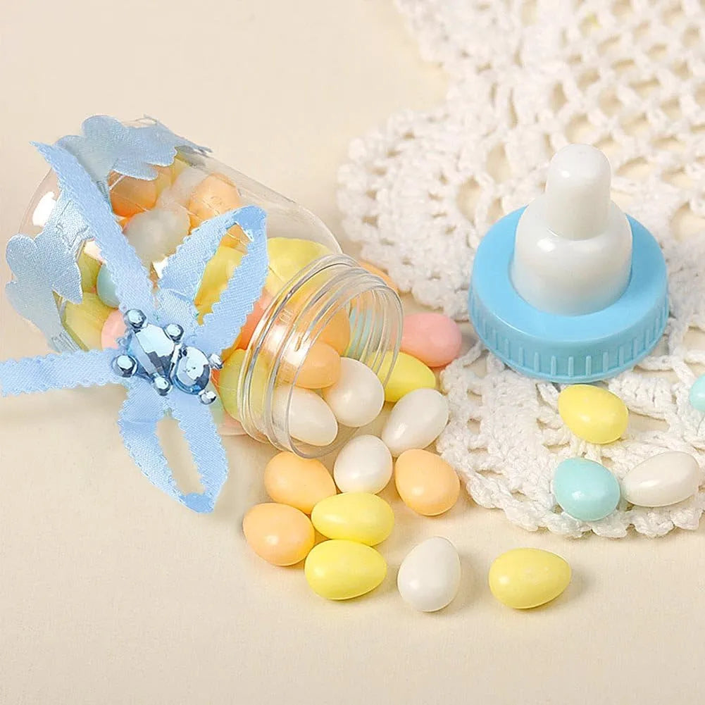 12pcs Blue Baby Shower Fillable Bottles