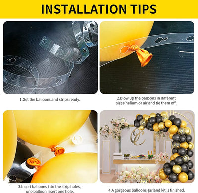 DIY Black and Gold Confetti Balloon Garland Arch Kit