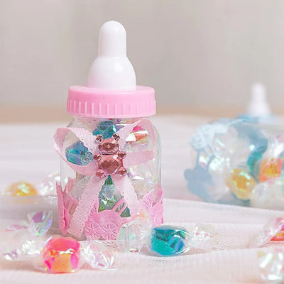 12pcs Pink and Blue Baby Shower Fillable Bottles