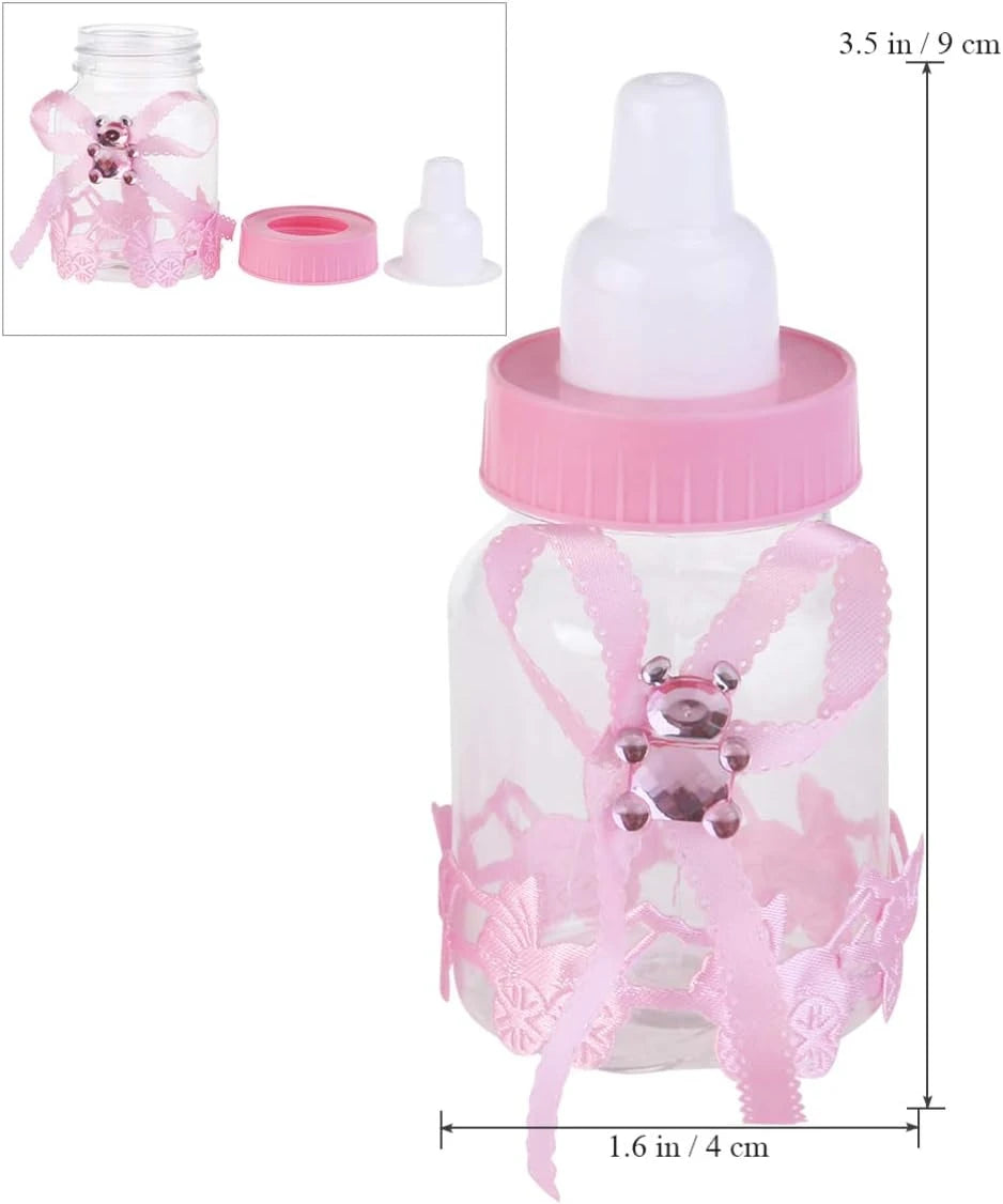 12pcs Pink and Blue Baby Shower Fillable Bottles