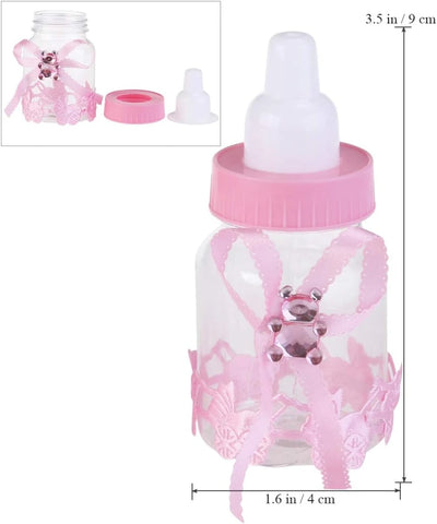 12pcs Pink and Blue Baby Shower Fillable Bottles