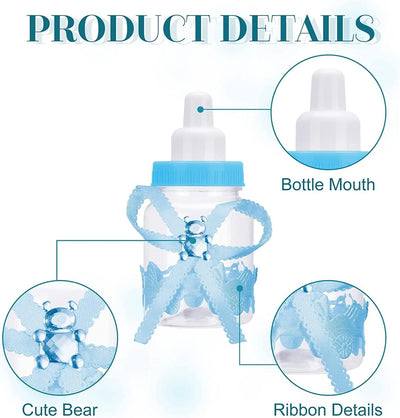 12pcs Blue Baby Shower Fillable Bottles