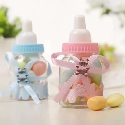 12pcs Pink and Blue Baby Shower Fillable Bottles