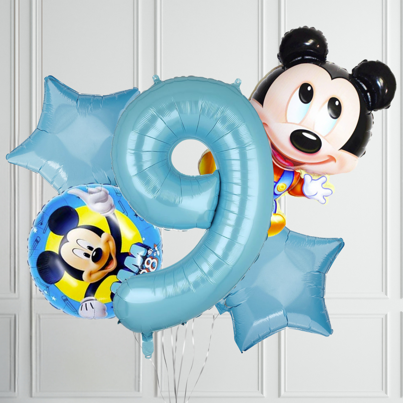 5pcs 40inch Kids Happy Birthday Mickey Mouse Balloon Set - Partyshakes 9 balloons