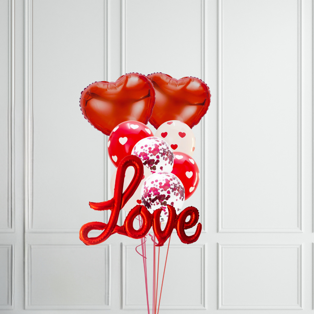 Giant Love Heart Foil Balloon Bouquet - Partyshakes balloons