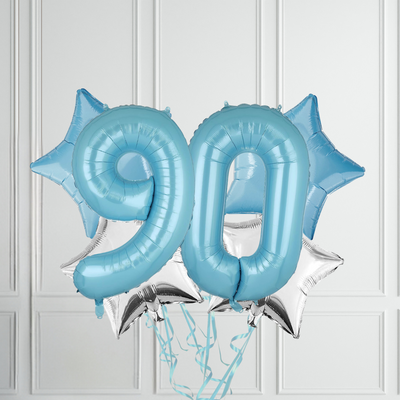 40-inch Pastel Blue Number Foil Birthday Balloon Bundle - Partyshakes balloons