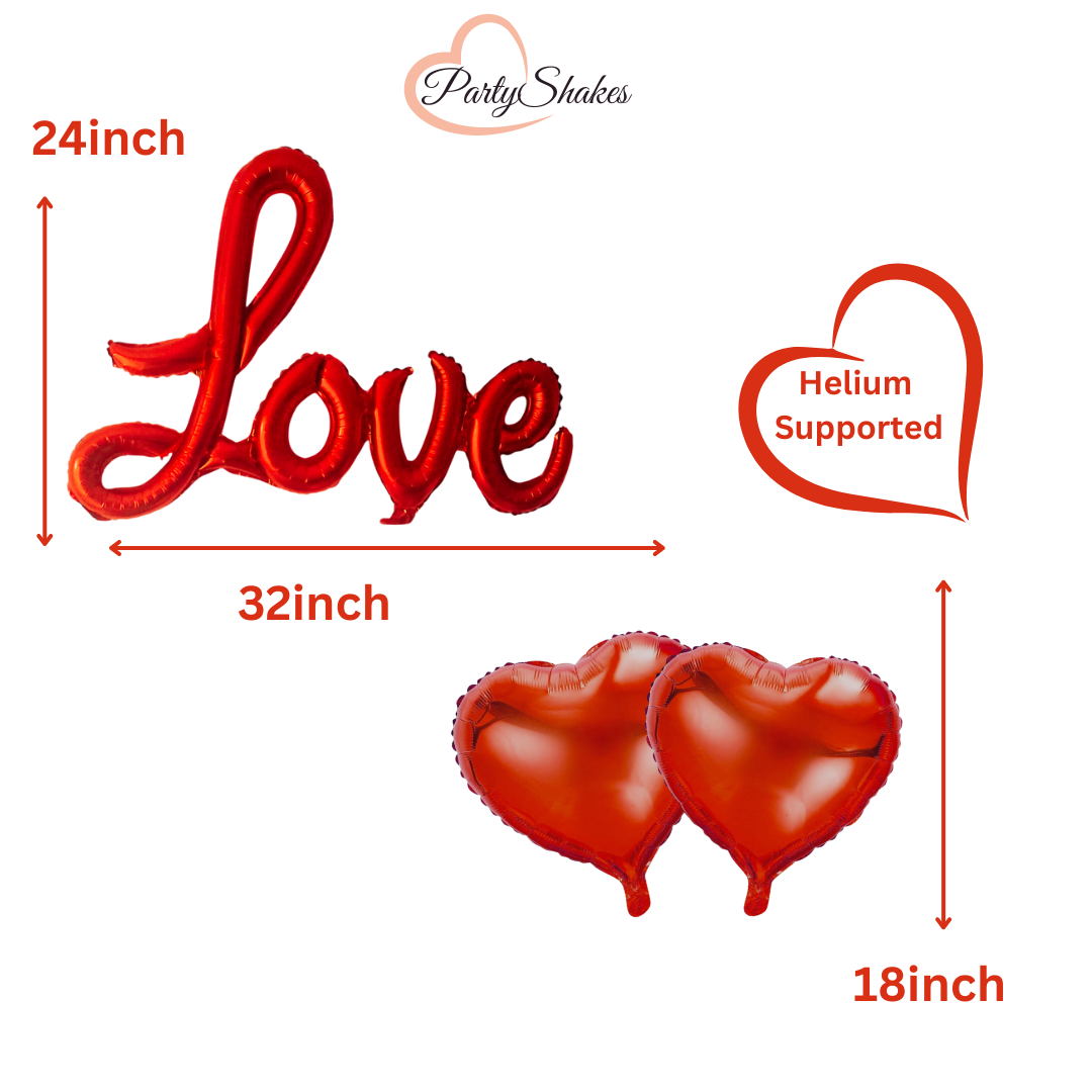 Giant Love Heart Foil Balloon Bouquet - Partyshakes balloons