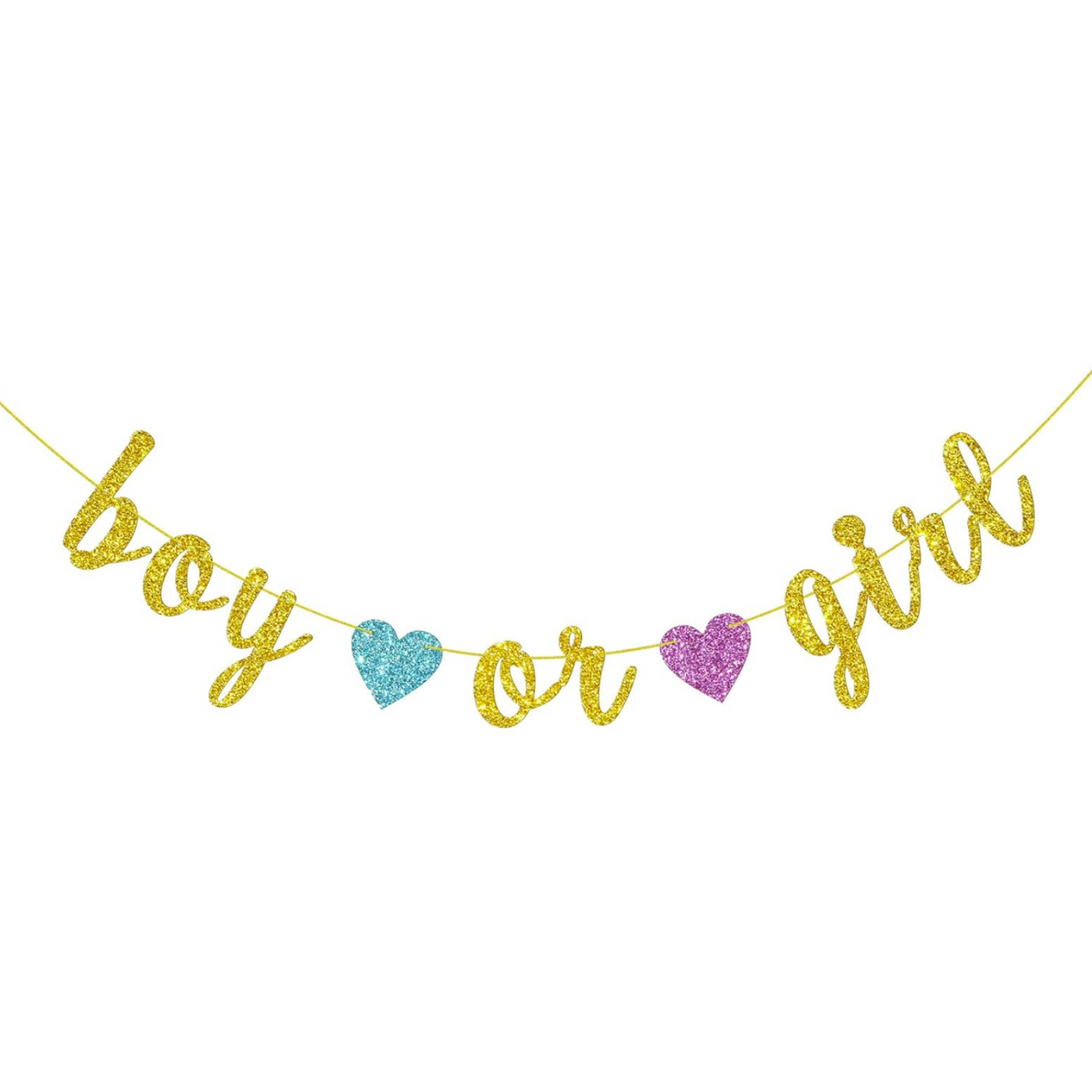 Boy or Girl Gold Glitter Baby Shower Banner