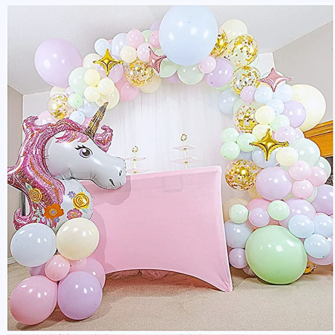 Pastel Rainbow Unicorn Balloon Garland Arch