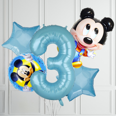 5pcs 40inch Kids Happy Birthday Mickey Mouse Balloon Set - Partyshakes 3 balloons