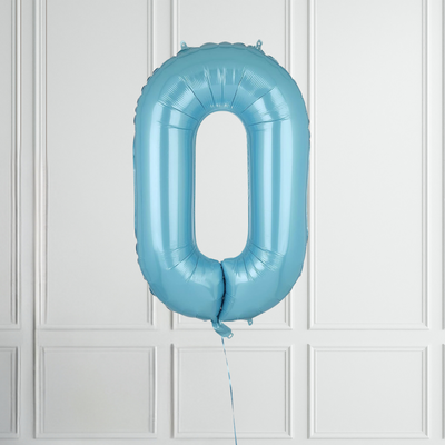 40-inch Pastel Blue Number 1-9 Foil Balloon for Birthdays - Partyshakes 0 balloons