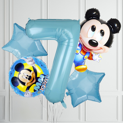 5pcs 40inch Kids Happy Birthday Mickey Mouse Balloon Set - Partyshakes 7 balloons