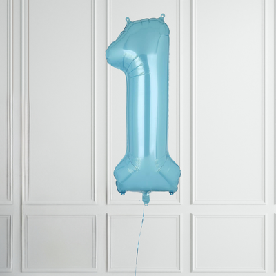 40-inch Pastel Blue Number 1-9 Foil Balloon for Birthdays