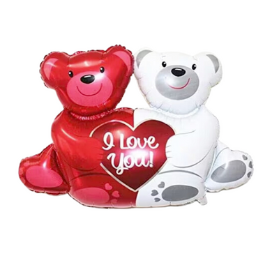 Giant I Love You" Heart Foil Balloon, Valentine's Teddy Bear Foil Balloons - Partyshakes Teddy Bear Balloon Balloons