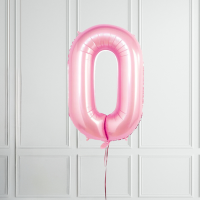 40-inch Pastel Pink Number 1-9 Foil Balloon for Birthdays - Partyshakes 0 balloons