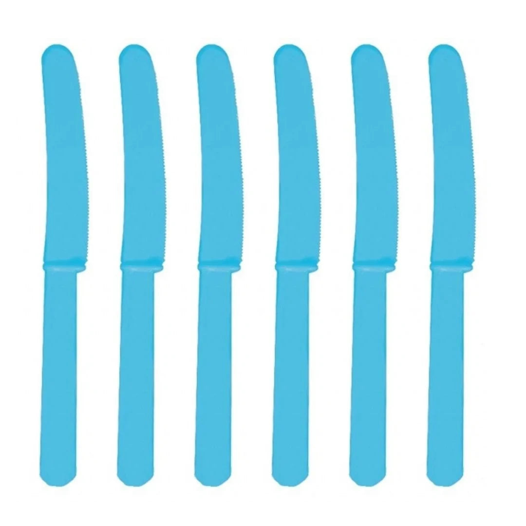 20 Turquoise Reusable Party Knives, Forks and Spoons - Partyshakes Knives Tableware