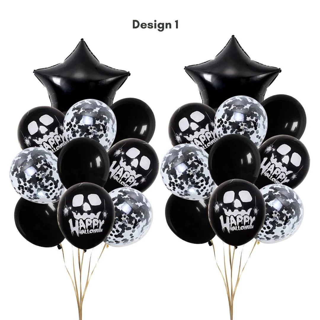 22pcs Happy Halloween Black Balloon Set