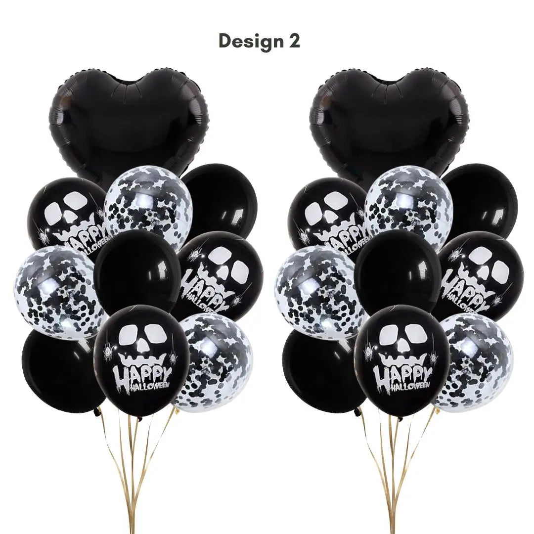 22pcs Happy Halloween Black Balloon Set