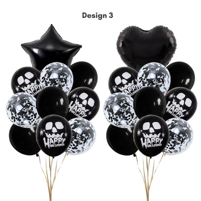 22pcs Happy Halloween Black Balloon Set