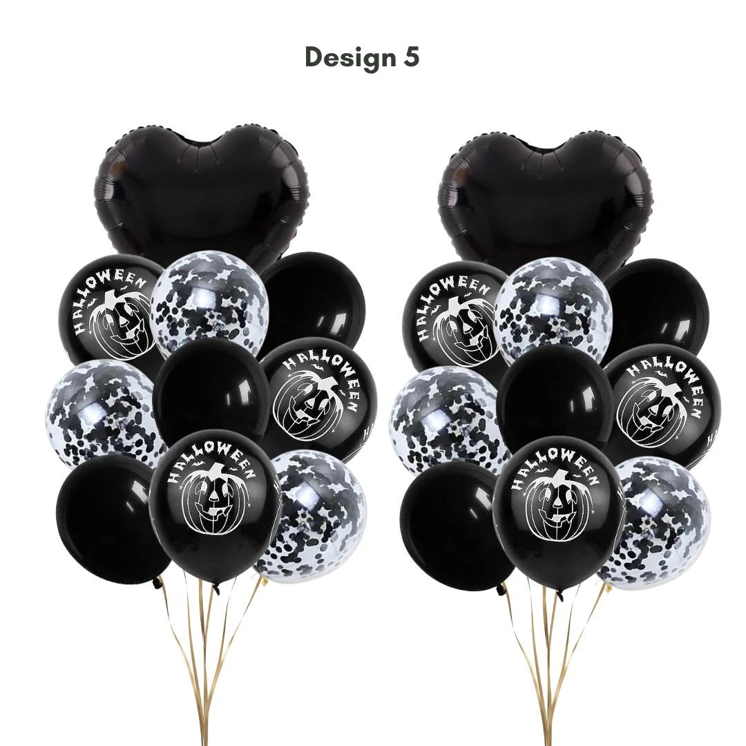 22pcs Happy Halloween Black Balloon Set