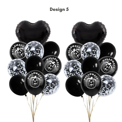 22pcs Happy Halloween Black Balloon Set