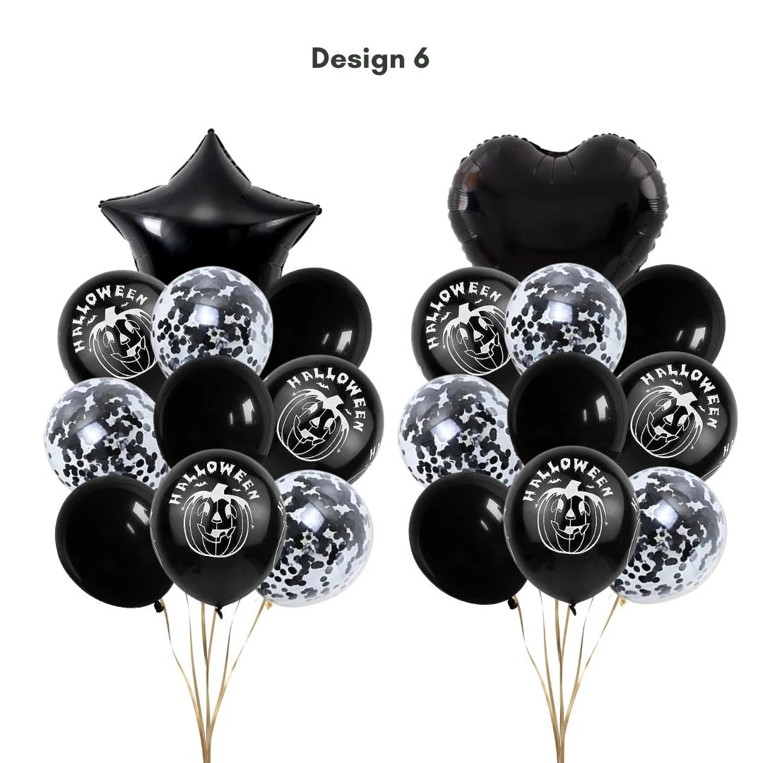 22pcs Happy Halloween Black Balloon Set