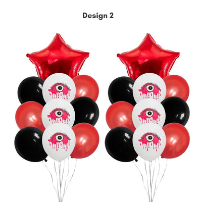 22pcs Happy Halloween Red and White Balloon Set