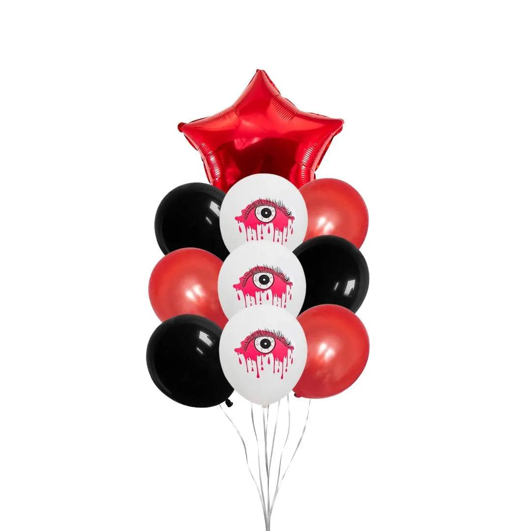 22pcs Happy Halloween Red and White Balloon Set