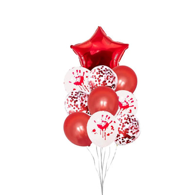 22pcs Happy Halloween Red and White Balloon Set