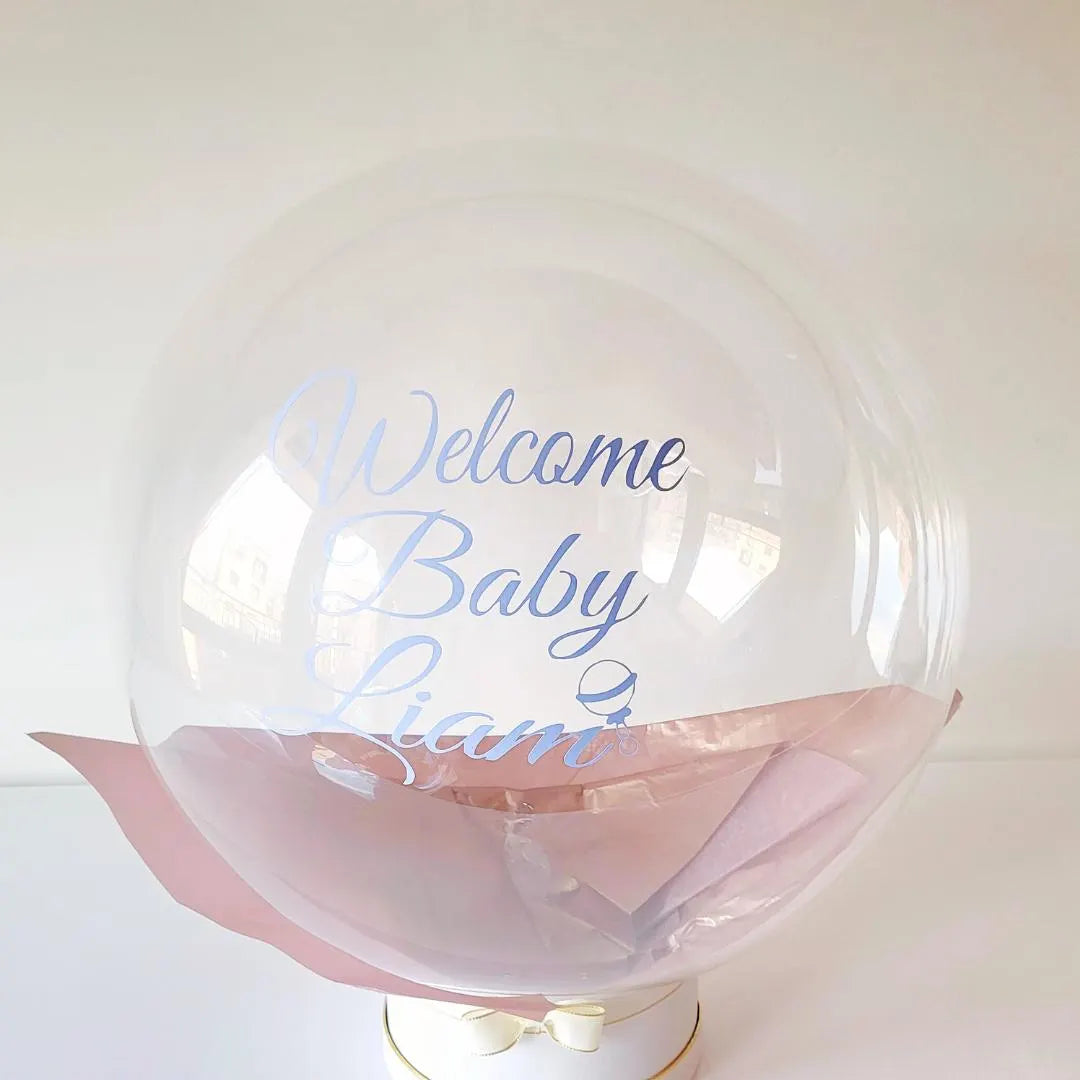 24" Personalised Clear Orb Baby Shower Balloon