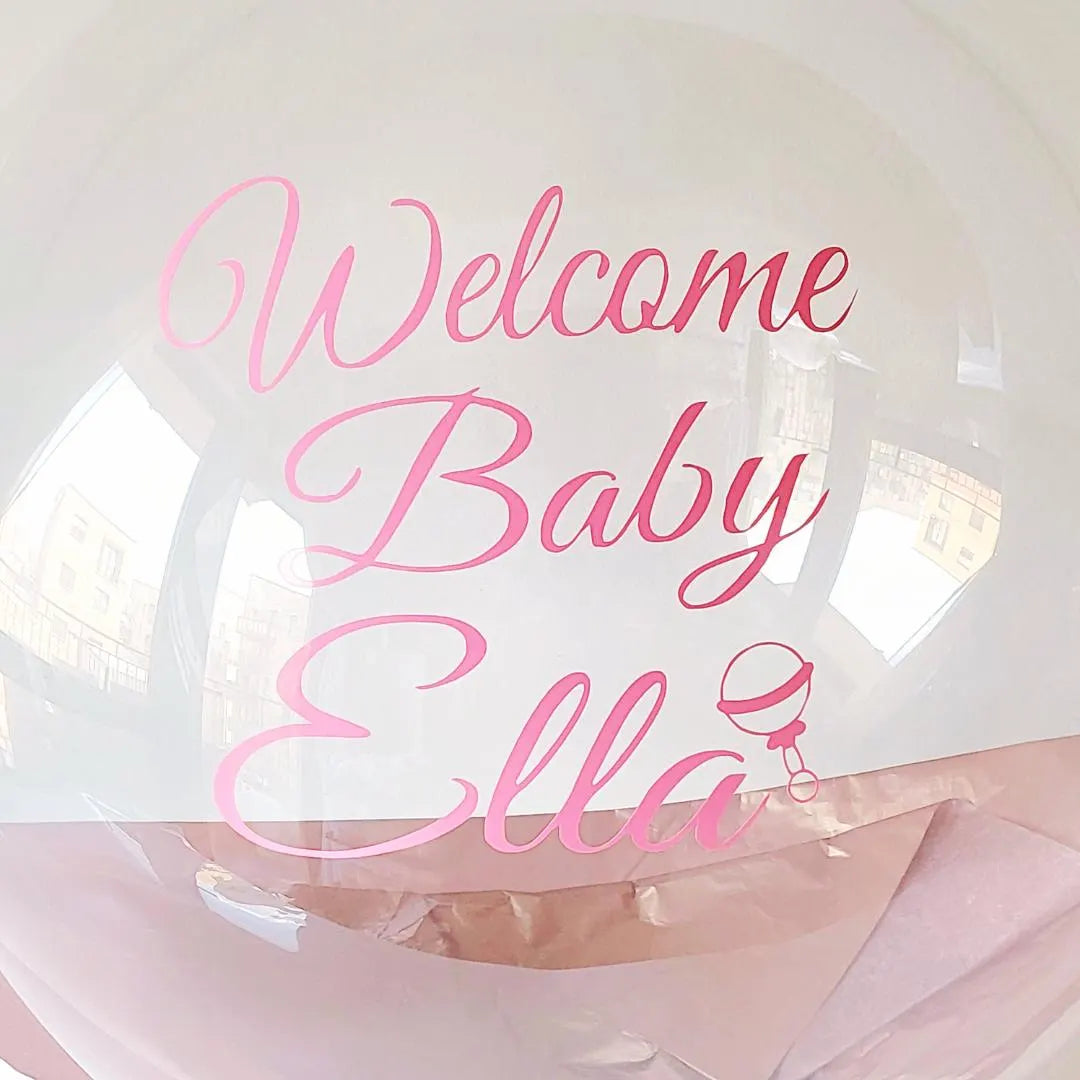 24" Personalised Clear Orb Baby Shower Balloon