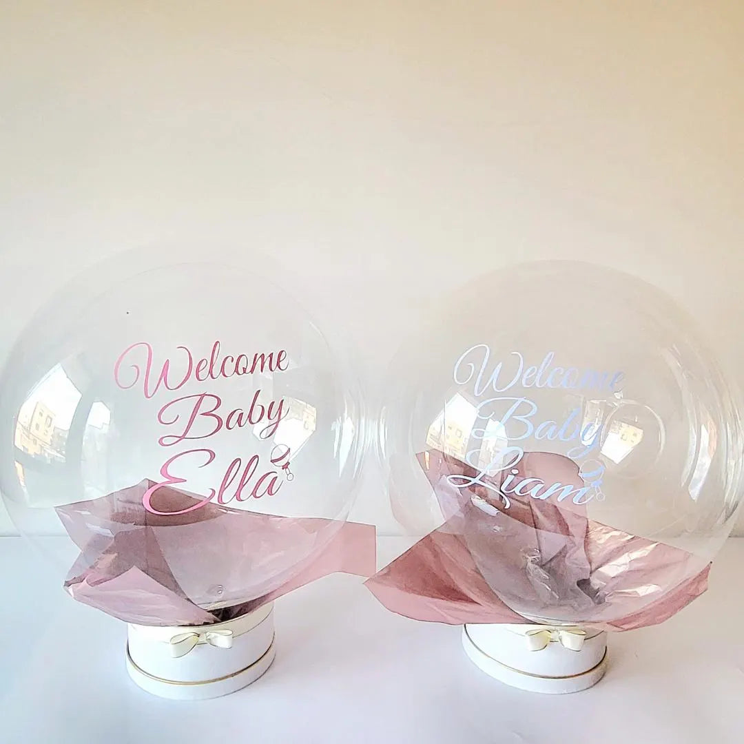 24" Personalised Clear Orb Baby Shower Balloon