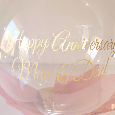 24" Personalised Clear Orb Happy Birthday/Anniversary Balloon