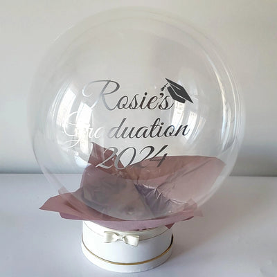 24" Personalised Name Clear Orb Graduation Balloon