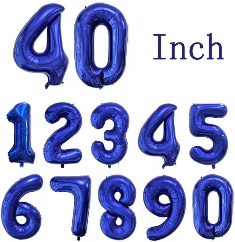 40-inch Dark Blue Number 0-9 Foil Balloon for Birthdays