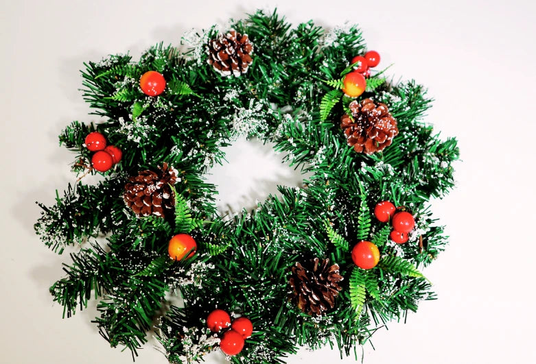 40cm Artificial Merry Christmas Door Wreath