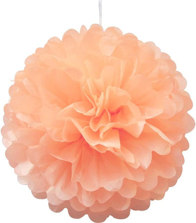 6pcs Peach Pom Poms for Birthdays - Partyshakes paper fans