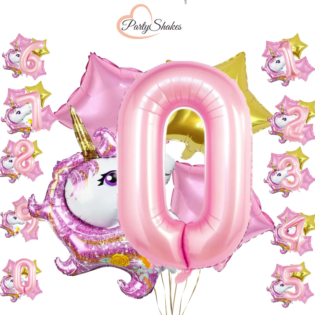 5pcs 40inch Kids Happy Birthday Unicorn Balloon Set - Partyshakes 0 balloons